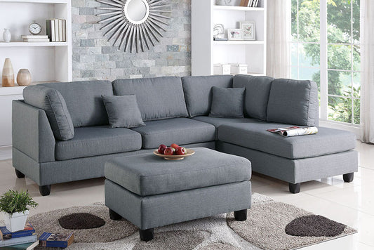 Sectional with Ottoman - Various Colors