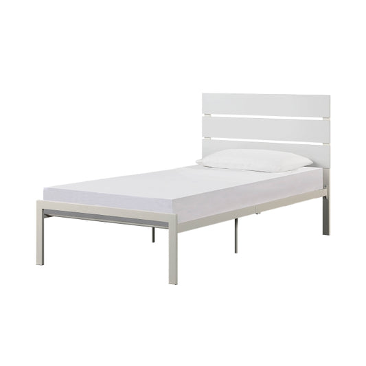 White Metal Twin Bedframe + Mattress