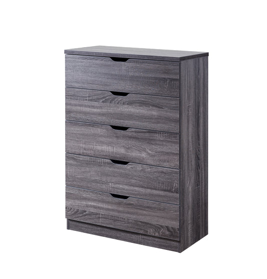 Gray Chest of 5 Drawers -MDF