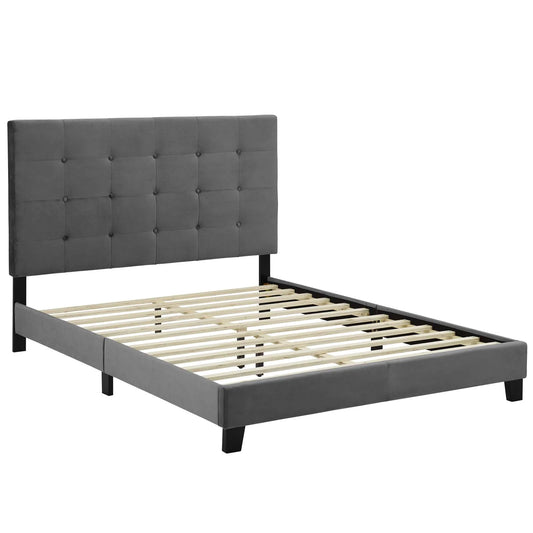 Gray Queen Size Upholstered Bedframe